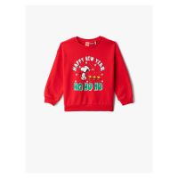 Koton Christmas Theme Snoopy Printed Licensed Sweatshirt With Long Sleeves, Crew Neck