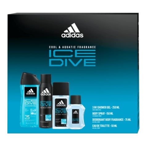Adidas Ice Dive - EDT 50 ml + sprchový gel 250 ml + deodorant ve spreji 150 ml + deodorant s roz