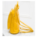 Dámský kožený batoh jednoduchý - žlutá
