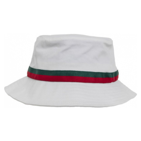Stripe Bucket Hat - white/fire red/green