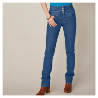 Rovné džíny s vysokým pasem, pro vysokou postavu
