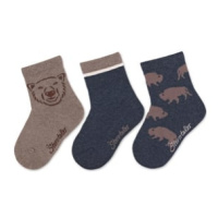 Sterntaler Dětské ponožky 3-pack bear blue melange