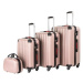 Cestovní kufry Pucci sada 4 ks růžová zlatá