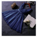 Krátké tmavě modré plesové šaty s tylovou sukní Andromeda