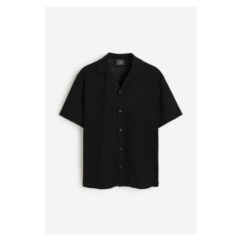 H & M - Krajková košile resort Regular Fit - černá H&M