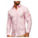 Růžová pánská elegantní košile s dlouhým rukávem Bolf 4705G