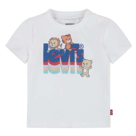 Dětské bavlněné tričko Levi's bílá barva, s potiskem Levi´s