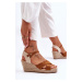 Dámské semišové sandály na pleteném koturnu Camel Tessa