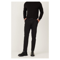 AC&Co / Altınyıldız Classics Men's Black Slim Fit Slim Fit Side Pocket Cotton Diagonal Patterned
