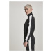 Ladies Short Striped Crinkle Track Jacket - blk/wht