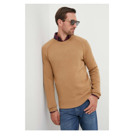 Kašmírový svetr BOSS béžová barva, lehký Hugo Boss