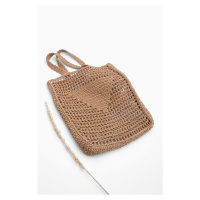 Marjin Women's Handmade Knitted Shoulder Bag Mirce Natural Straw