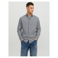 Bílo-modrá pánská kostkovaná košile Jack & Jones Gingham