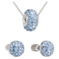 Evolution Group Sada šperků s krystaly náušnice a přívěsek modré kulaté 39200.3