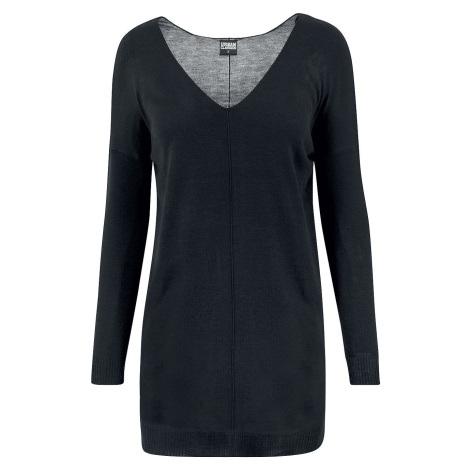 Urban Classics Ladies Fine Knit Oversize V-Neck Sweater Dámská mikina černá