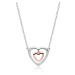 Klenoty Amber Stříbrný náhrdelník srdce v srdci Rose