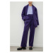 Manšestrové kalhoty Lovechild Lucas fialová barva, high waist