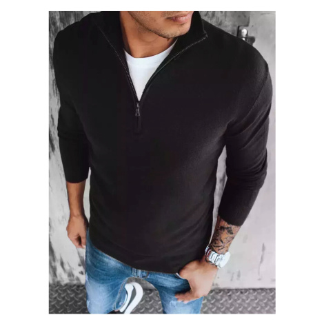 D Street Pánský svetr s vysokým límcem Pugsley černá Černá