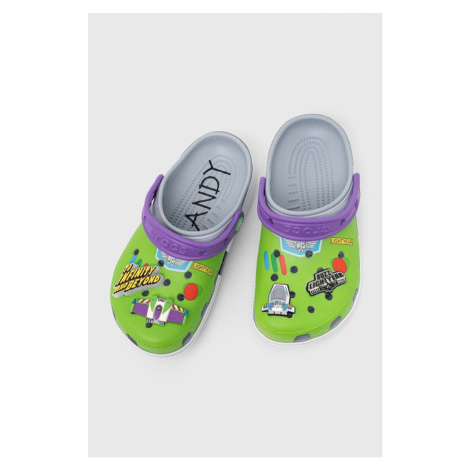 Dětské pantofle Crocs TOY STORY BUZZ CLASSIC CLOG zelená barva