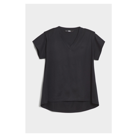 Tričko karl lagerfeld feminine v-neck t-shirt černá