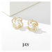 JAY Náušnice s perlou a zirkony Oriana JAY-0017-E02-102 Zlatá Bílá