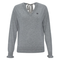 Svetr dkny v neck sweater w/bac grey