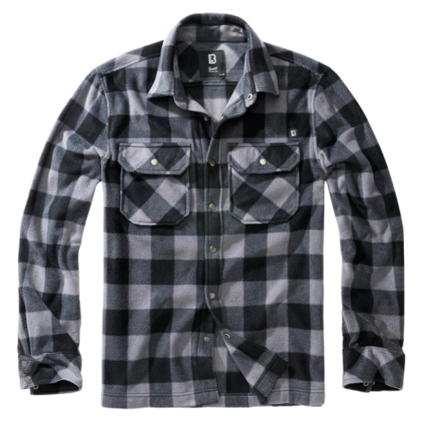 Brandit Košile Jeff Fleece Shirt Long Sleeve černá | šedá
