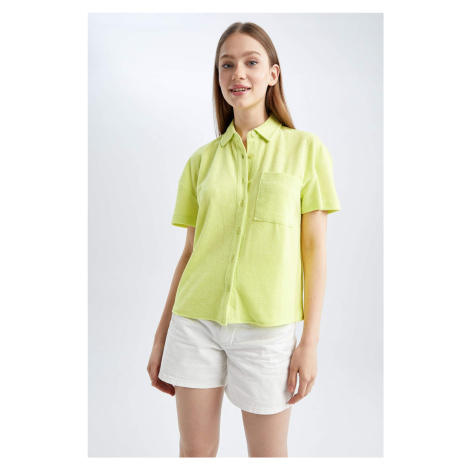 DEFACTO Relax Fit Shirt Collar Short Sleeve Shirt