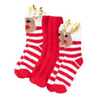 BONPRIX vánoční ponožky 3 ks Barva: Červená