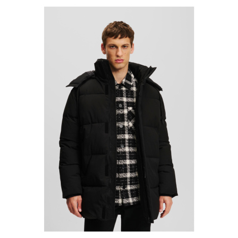 Bunda karl lagerfeld long quilted puffer black