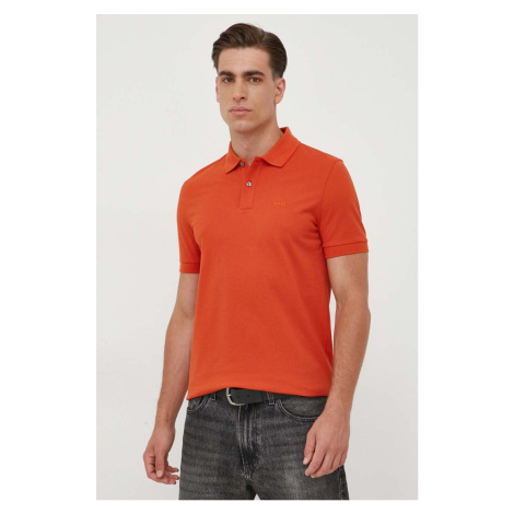 Bavlněné polo tričko BOSS oranžová barva, 50468301 Hugo Boss