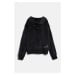 Mikina karl lagerfeld jeans klj relaxed zip velour hoodie black