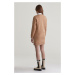 ŠATY GANT REL SHIELD C-NECK SWEAT DRESS CARAMEL BEIGE