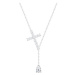 Preciosa Stříbrný náhrdelník Shiny Cross, křížek s kubickou zirkonií Preciosa