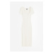 H & M - Midi šaty z žebrovaného úpletu - bílá