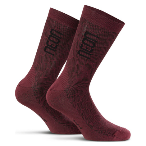 NEON Cyklistické ponožky klasické - NEON 3D - bordó