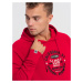 Men's printed kangaroo sweatshirt - red V2 OM-SSPS-0151