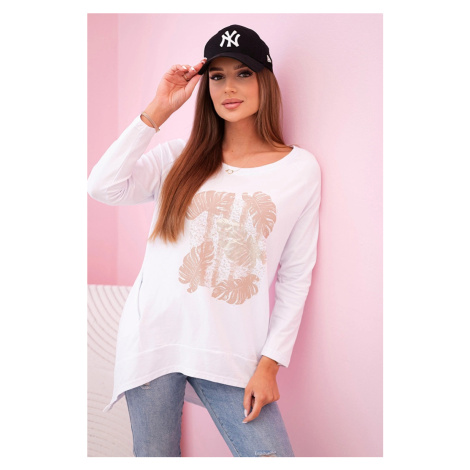 Kesi Dámská halenka Juny s kapsami a ozdobným potiskem Barva: Bílá