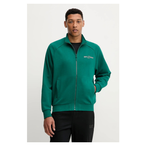 Bavlněná mikina Guess MENTORE pánská, zelená barva, s potiskem, Z5YQ02 KCE91