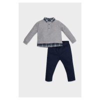 DEFACTO Baby Boy 2-Piece Set Shirt Collar Thessaloniki Fabric Sweatshirt Elastic Waist Trousers