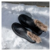 Kotníkové zimní boty kožené se zipem vzadu