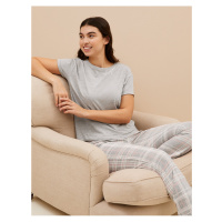 Šedé dámské kostkované pyžamo Marks & Spencer