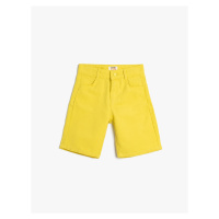 Koton Chino Shorts with Adjustable Elastic Waist Pockets Cotton