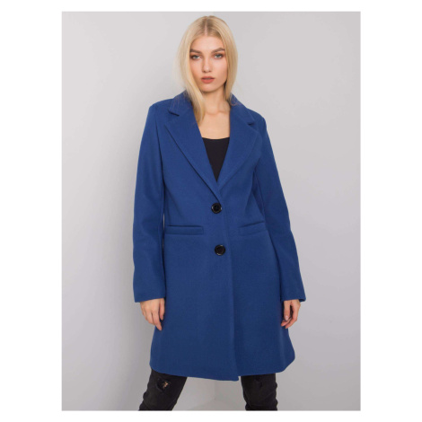 Tmavě modrý dámský kabát -dark blue Tmavě modrá BASIC