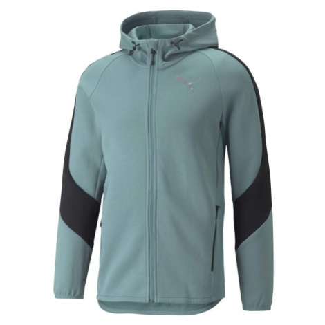 Puma EVOSTRIPE FULL-ZIP HOODIE Pánská sportovní mikina, modrá, velikost