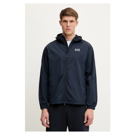 Bunda EA7 Emporio Armani pánská, tmavomodrá barva, přechodná, AF13190.7M000211