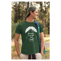MMO Pánské tričko Chodit na hory Barva: Láhvově zelená