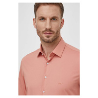 Košile Calvin Klein pánská, růžová barva, slim, s klasickým límcem, K10K108229