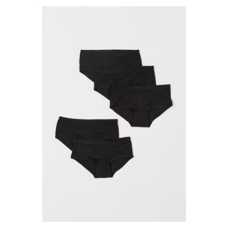 H & M - Balení: 5 bavlněných kalhotek - černá H&M