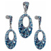 Evolution Group Sada šperků s krystaly Swarovski náušnice a přívěsek modré kulaté 39075.3 blue s